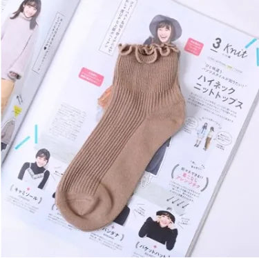 Lace Ruffles Soft Cotton Women Socks