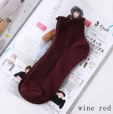 Lace Ruffles Soft Cotton Women Socks