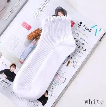 Lace Ruffles Soft Cotton Women Socks