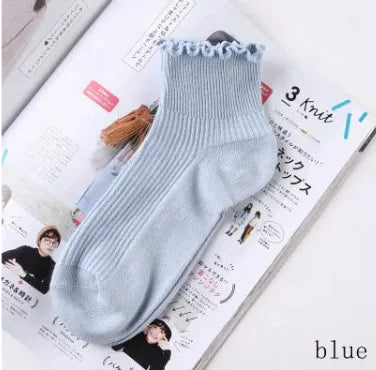 Lace Ruffles Soft Cotton Women Socks