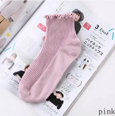 Lace Ruffles Soft Cotton Women Socks