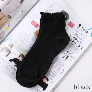 Lace Ruffles Soft Cotton Women Socks