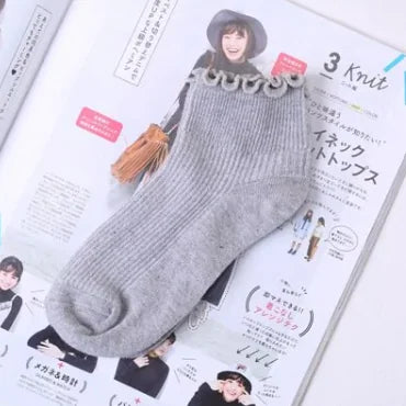 Lace Ruffles Soft Cotton Women Socks